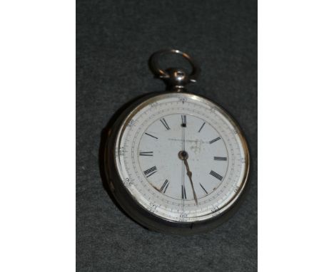 Hallmarked silver centre second chronometer, hallmarked London 1877