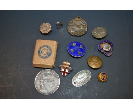Silver and enamel badge, British Legion etc