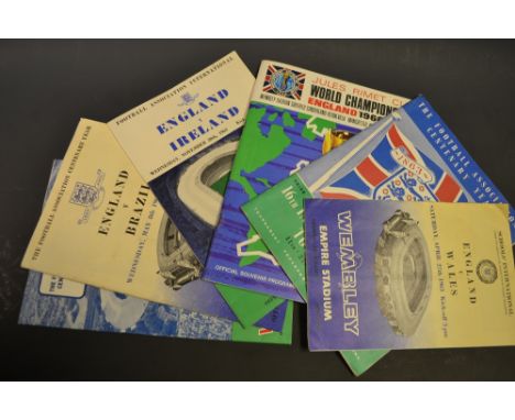 Sport, Football, Programmes, Internationals all 1963, England v Ireland, v Brazil, v Rest of the World, Youth International v