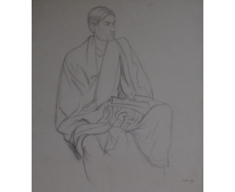 William Rothenstein (1872-1945)pencil drawingPortrait of a seated Indian gentlemansigned monograms, dated 191112 x 10in.