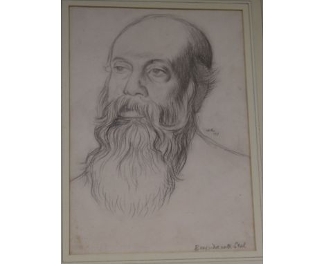 William Rothenstein (1872-1945)pencil drawingPortrait of a bearded Indian gentlemansigned monogram, dated 191312 x 8.5in.