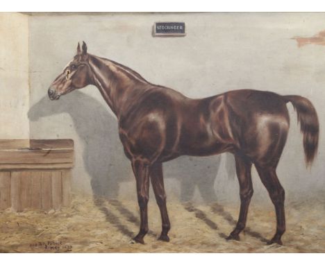 Frederick Fitzpatrickoil on canvasStockinger; portrait of a horse in a stable,signed and dated May 1895,20 x 27in.https://www