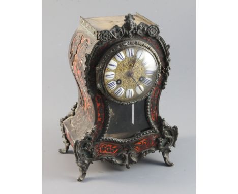 An early 20th century French red boullework mantel clock 9.75in. (lacks top)https://www.gorringes.co.uk/news/west-horsley-pla