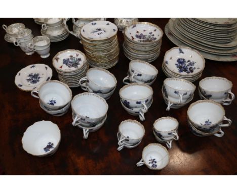 A Meissen 71-piece part breakfast service, circa 1910, printed and painted with floral sprays, comprising 16 breakfast cups, 