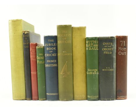 Cricket interest. A collection of ten late 19th century Victorian sport reference works regarding cricketing. Comprising 1898