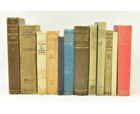 First World War military history. A collection of twelve books on the history of various divisions and regiments from the Bri