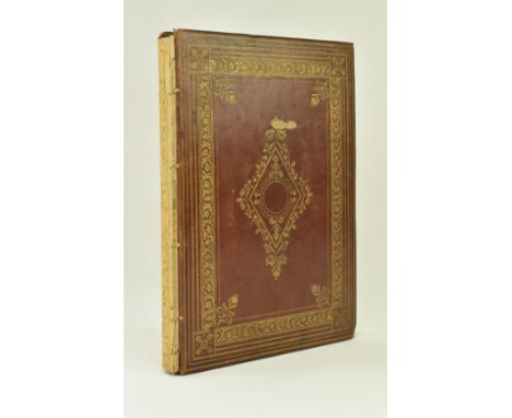 A 19th century leather bound artist's sketchbook / notebook filled with artist quality drawing paper.&nbsp;Full calf binding,