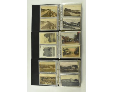 Postcards - local interest - Clevedon, Somerset. A large collection of black and white &amp; hand painted scenic postcards of