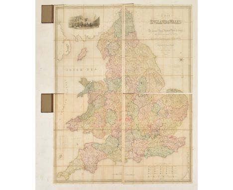 1840 A Map of England and Wales divided into Counties, Parliamentary Divisions and Dioceses, shewing the Principal Roads, Rai