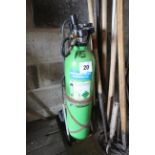 Single gas bottle trolley with regulator. SUBJECT TO VAT