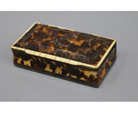 A late 18th / 19th century tortoiseshell horn and ivory snuff box