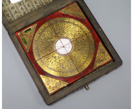 A cased Chinese compass