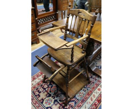 A child's late Victorian ash and beech metamorphic high chair