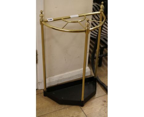 A brass stick stand W.40cm