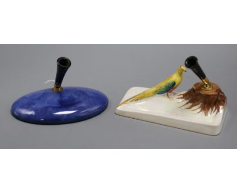 Two pen desk stands, one Carltonware, one Parker