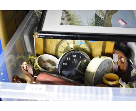 A selection of mixed items including Smiths alarm clock