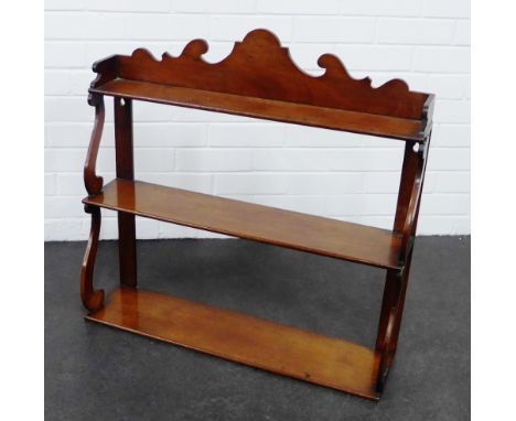 Mahogany wall hanging shelf,  74cm
