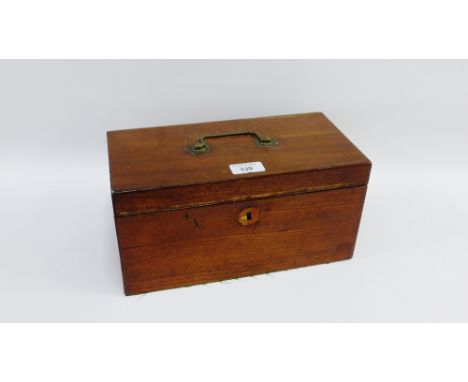 19th century mahogany tea caddy, 30 x 15cm 