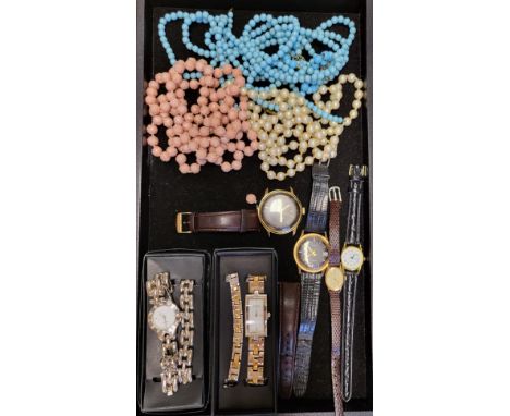 A collection of six watches including a gentleman's vintage  Timex date just, water resistant dress watch, a gentleman's vint