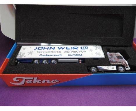 A Tekno 1:50 scale diecast, DAF XF fridge trailer, John Weir Ltd, limited edition 110/145, with mirrors, boxed 62148