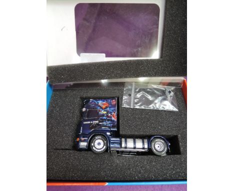 A Tekno 1:50 scale diecast, Scania tractor unit, Coles & Son, with mirrors, boxed, missing bullbar 