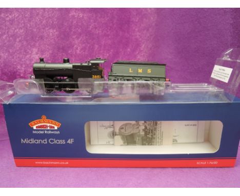 A Bachmann 00 gauge 0-6-0 loco & tender, Class 4F, DCC ready, boxed 31-880