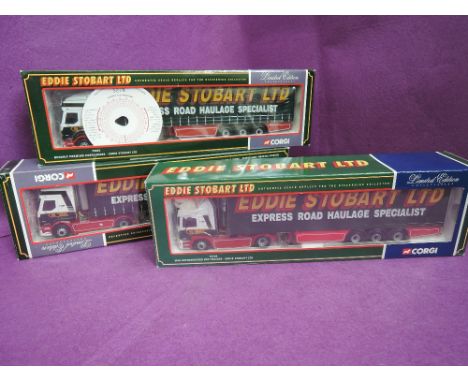 Three Corgi limited edition 1:50 scale diecast advertising wagons, Eddie Stobart Ltd, all boxed