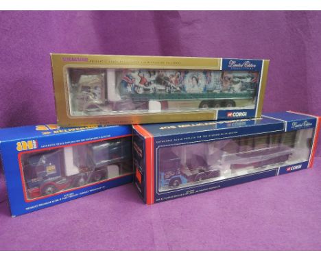 Three Corgi limited edition 1:50 scale diecast advertising wagons, Strongserve, Jos Millican(Penton) Ltd & A Hingley Transpor