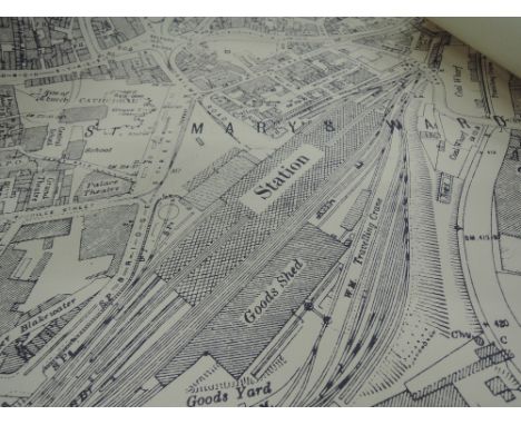 A reproduction plan showing Blackburn station and surrounding area along with a selection of ordnance survey maps 