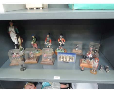 A selection of ceramic and composition Military figures 