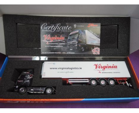 A Tekno 1:50 scale diecast, Volvo Fridge Trailer, Virginia Logistics, limited edition 32/150 with mirrors, boxed 65503