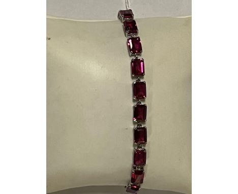 STERLING SILVER RUBY BRACELET