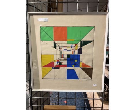 M O'ROURKE 1967 ABSTRACT PRINT
