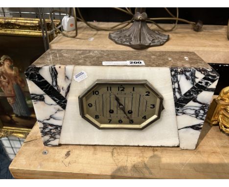 ART DECO MARBLE STRIKING MANTLE CLOCK A/F