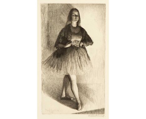Gerald Leslie BROCKHURST (1890-1978) The Dancer (Anais), 1925   Etching, signed, plate 23.7 x 14cm, sheet 36.5 x 26cm, (mount