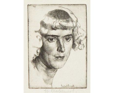 Gerald Leslie BROCKHURST (1890-1978) Amanda No. 1 (Marguerite), 1920  Etching, signed, plate 8.8 x 6.1cm, sheet 16 x 13cm (mo