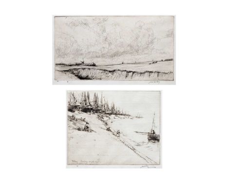 James MCBEY (1883-1959) Two etchings   'Hastings' 1925, signed, edition 80, plate 20 x 25cm (Hardie 225)'April in Kent' 1912,
