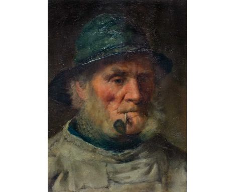 Edwin HARRIS (1855-1906) Old Salt  Oil on board, signed, 20 x 15cm, framed 39 x 34cmThis oil is in excellent condition. It co