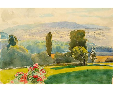 Eleanor HUGHES (1882-1959) Rural View  Watercolour, signed, 25.5 x 37cm, mounted   THE JANE ALLINSON COLLECTION The Allinson 