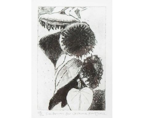 Kurt JACKSON (1961) Sunflowers for Ukraine (2022) Etching, signed, inscribed and dated 2022, numbered 28/50, plate size 18 x 