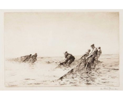 Arthur BRISCOE (1920-1997) The Seine Net, 1925  Etching, signed, annotated 'Trial V', plate 18.2 x 27.9cm, sheet 24.6 x 37.4c
