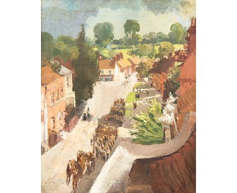 Eve KIRK (1900-1969) Parade  Oil on canvas, 49 x 39cm, 53 x 43cm framed.This lined painting is in good, stable, restored cond