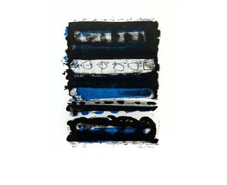 Patrick HERON (1920-1999) Black and Blue, 1958  Lithograph, signed and dated 1958, numbered 20/25, sheet size 75 x 53.5cm, fr