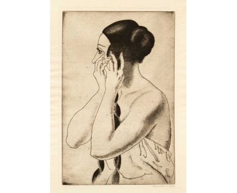 Dame Laura KNIGHT (1877-1970) Gilding the Lily, 1926  Soft ground etching, signed, titled and annotated, from an edition of 3