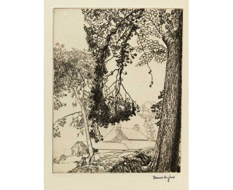Eleanor HUGHES (1882-1959) Pendant Branches, 1937  Etching, stamped artist's signature, plate 25 x 20cm, sheet 39.5 x 27cm (m