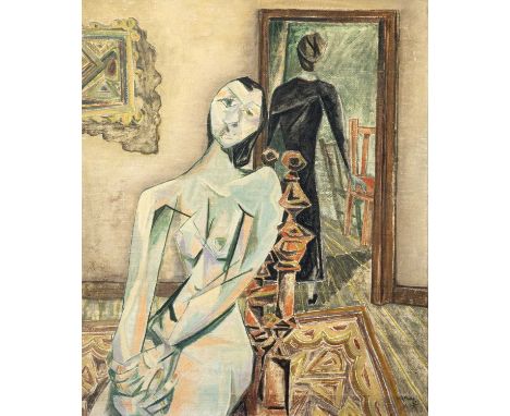 Walter G. POOLE (1916-1988) Untitled, 1947 Oil on canvas, signed and dated '47, 73 x 60cm, framed 87 x 74cmThis interesting p