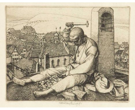 Robert Sargent AUSTIN (1895-1973) Stone Breaker, 1925  Etching, signed and inscribed, plate 10.7 x 13.5cm, sheet 21 x 27.2cm 