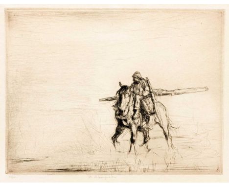 Edmund BLAMPIED (1886-1966) Ostend Shrimper, 1926-27  Drypoint, signed, titled and numbered 46/100 in pencil, plate 19.5 x 25