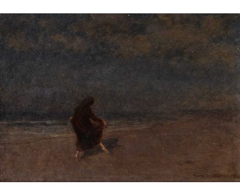 Thomas Todd BLAYLOCK (1876-1929) The Dancer on the Beach by Moonlight  Oil on board, signed and dated 1901, 24 x 34.5cm, 42 x