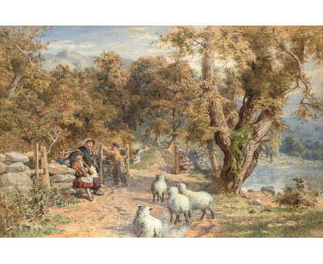 John Henry MOLE (1814-1886) Keep The Gate Open Watercolour, signed and dated 1867, signed verso, 35cm x 53cm, 61cm x 79cm fra